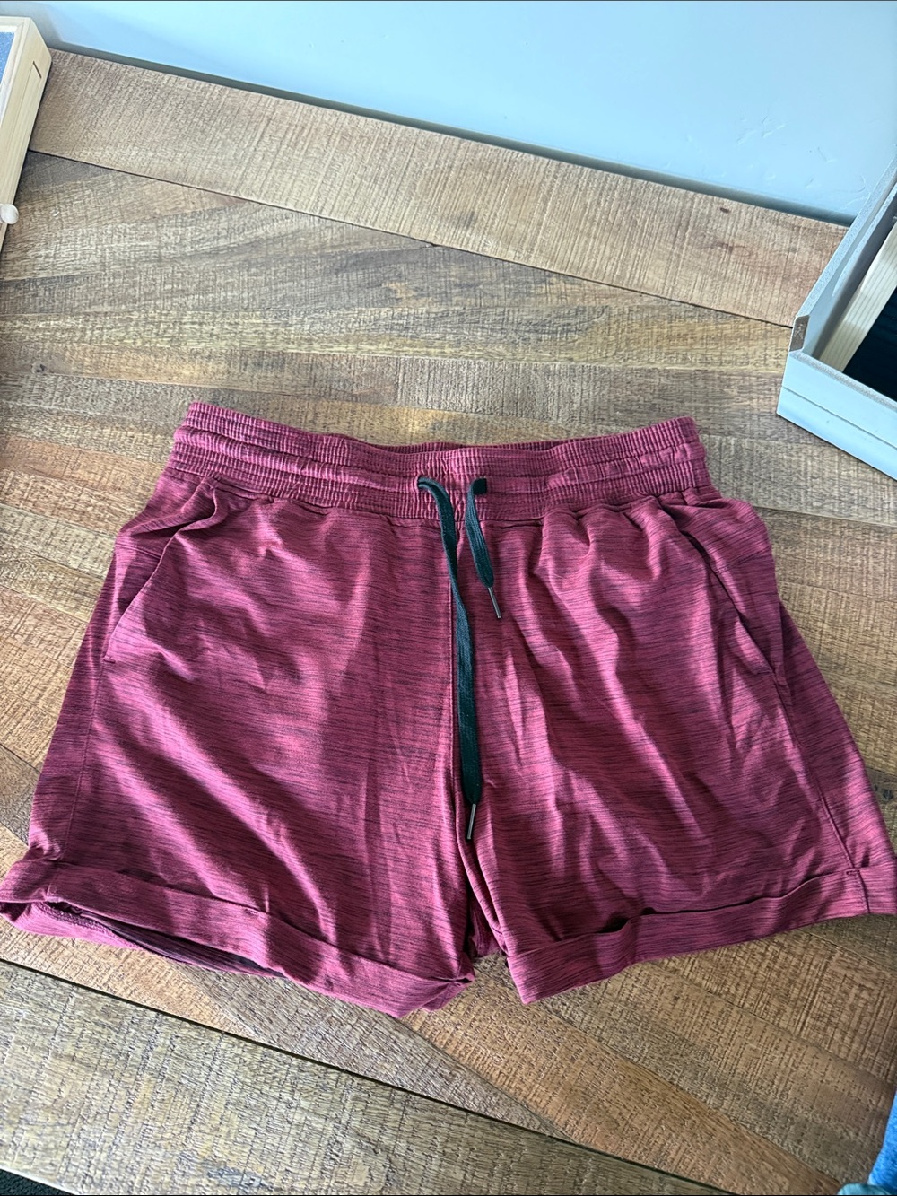 Born Primitive Maroon Athletic Shorts with Black Drawstring